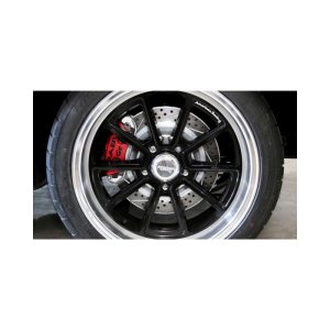 Ford Mustang Brake Kit - Front - Baer Brakes - Classic Series + Slotted/Drilled Rotors + D412 Pads - Red - `94-`04